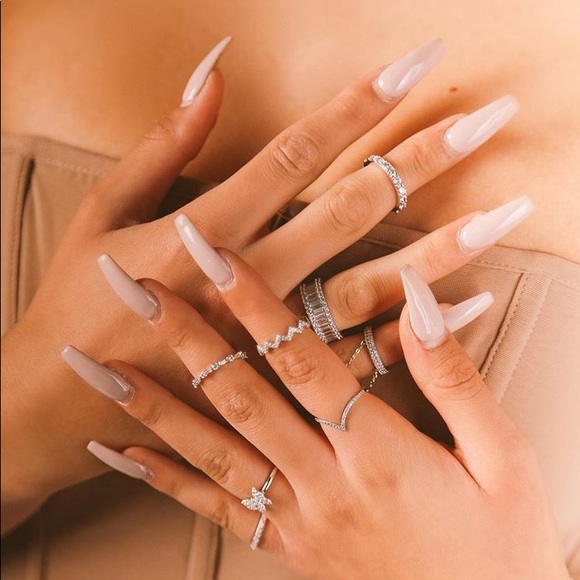 Sterling Silver baguette Eternity Wedding Band - Picture 7 of 16